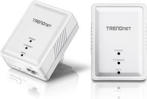 TRENDnet Powerline 500 AV Nano Adapter Kit, Includes 2 x TPL-406E Adapters, Cross Compatible With Powerline 600-500-200, Windows 10, 8.1, 8, 7, Vista, XP, Plug & Play Install, White, TPL-406E2K