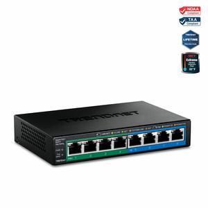 TRENDnet 8-Port Gigabit GREENnet PoE+ Switch, 4 x Gigabit PoE-PoE+ Ports, 4 x Gigabit Ports, 61W Power Budget, 16 Gbps Switch Capacity, Ethernet Unmanaged Switch, Black, TPE-TG44G