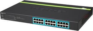 TRENDnet 24-Port Gigabit PoE+ Switch, 24 x Gigabit PoE+ Ports, 370W Power Budget, 48Gbps Switch Capacity, RackMount Kit Included, Ethernet Network Switch, Metal, Black, TPE-TG240G