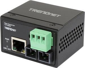 TRENDnet Hardened Industrial 100Base-FX Single-Mode SC Fiber Converter, (30 km, 18.6 Miles), IP40 Rated Housing, TI-F10S30