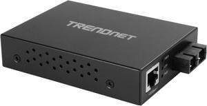 TRENDnet 1000Base-T to 1000Base-SX Multi-Mode SC Fiber Converter, Up to 550m (1800 ft.), 2 Gbps Switching Capacity, TFC-GMSC