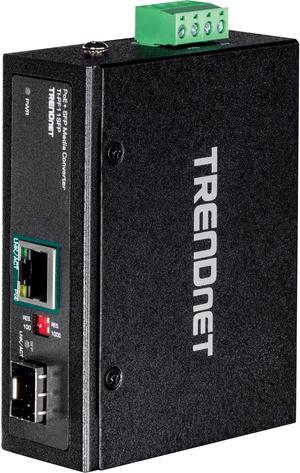 TRENDnet TI-PF11SFP Industrial SFP to Gigabit PoE+ Media Converter