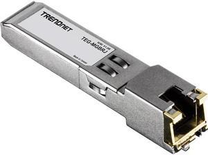 TRENDnet SFP to RJ45 1000BASE-T Copper SFP Module, TEG-MGBRJ, 100m (328 Ft.), RJ45 Connector, Hot Pluggable, Supports Data Rates Up to 1.25Gbps, IEEE 802.3ab Gigabit Ethernet