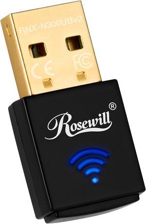Rosewill N300 Wireless USB Wi-Fi Adapter, 300 Mbps Data Rate, USB 2.0