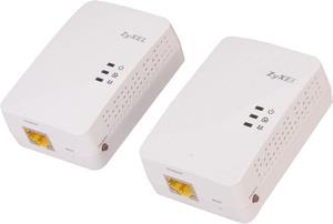 ZyXEL PLA5205KIT AV2 AV600 Powerline Gigabit Ethernet Adapter, Up to 600Mbps - White
