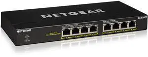 Netgear GS308PP 8-Port Gigabit Ethernet Unmanaged PoE+ Essentials Switch with 8-Ports PoE+ (83W), GS308PP-100NAS