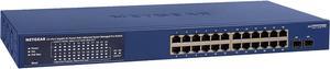 NETGEAR 26-Port PoE Gigabit Ethernet Smart Switch (GS724TPP) - Managed with 24 x PoE+ @ 380W, 2 x 1G SFP, Desktop/Rackmount, and ProSAFE Lifetime Protection