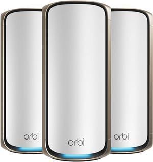 Netgear Orbi 970 Series Quad-Band WiFi 7 Mesh System, 27Gbps, 3-Pack, 1-year NETGEAR Armor included
