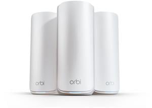 NETGEAR Orbi 870 Series Tri-Band WiFi 7 Mesh System (RBE873) - Router + 2 Satellite Extenders, Security Features, Up to 21 Gbps, Covers Up to 9,000 Sq. Ft., 150 Devices, 10 Gig Internet Port, BE21000