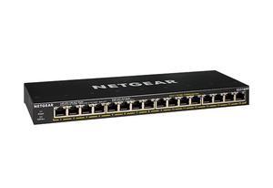 Netgear 16-Port PoE+ Gigabit Ethernet Unmanaged Essentials Switch, GS316P-100NAS