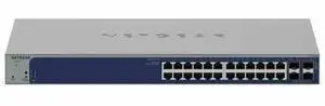 NETGEAR 24-Port Gigabit Smart Switch w/optional Remote/Cloud Management and 4 SFP+ Ports | GS728TX-300NAS