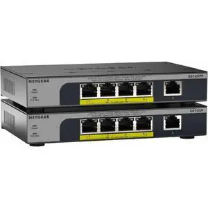 Netgear Business GS105P 5-Port Gigabit Ethernet Unmanaged PoE Switch Netgear Business GS105P 5-Port Gigabit Ethernet Unmanaged PoE Switch