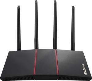 ASUS RT-AX55 AX1800 Dual Band WiFi 6 Gigabit Router, 802.11ax, Lifetime internet security, Parental Control, Mesh WiFi support, MU-MIMO, OFDMA, 4 Gigabit LAN Ports, Beamforming