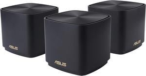 ASUS ZenWiFi AX Mini Whole Home Dual Band Mesh WiFi 6 System (XD4) - 3 Pack Charcoal, Coverage up to 4800 sq.ft & 25+ Devices, 1800Mbps, AiMesh, Parental Controls, Easy Setup