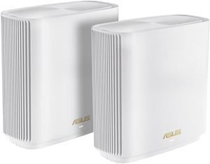 ASUS ZenWiFi XT9 AX7800 Tri-Band WiFi6 Mesh WiFiSystem (2Pack), 802.11ax, up to 5700 sq ft & 6+ Rooms, AiMesh, Lifetime Free Internet Security, Parental Controls, 2.5G WAN Port, UNII 4, White