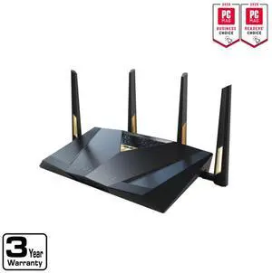 ASUS RT-BE88U Dual-band WiFi 7 AiMesh Extendable Performance Router, 4K-QAM, MLO, Dual 10G ports, SFP+, Four 2.5G ports, Four 1G ports, 34G WAN/LAN capacity, Subscription-free network security ASUS RT-BE88U Dual-band WiFi 7 AiMesh Extendable Performance Router, 4K-QAM, MLO, Dual 10G ports, SFP+, Four 2.5G ports, Four 1G ports, 34G WAN/LAN capacity, Subscription-free network security