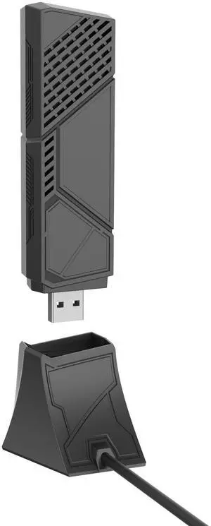 ASUS ROG USB-BE92 Tri-band BE6500 WiFi 7 USB Adapter, 6GHz band, support 4096-QAM, Multi-link operation (MLO), Compatible with Type A and C, WPA3 network security