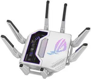 ASUS ROG Rapture GT-BE19000AI Tri-band Gaming Router, WiFi 7, 802.11be, up to 3,500 sq. ft. & 200+ devices, Triple Level Security, Support AiMesh Whole Home Mesh WiFi, Dual 10G ports, AI WAN detection