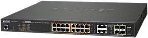 Planet GS-4210-16P4C 16-Port 10/100/1000T 802.3at PoE + 4-Port Gigabit TP / SFP Combo Managed Switch / 220W