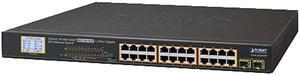 Planet GSW-2620VHP 24-Port 10/100/1000T 802.3at PoE + 2-Port Gigabit SFP Ethernet Switch with LCD PoE Monitor (300W)