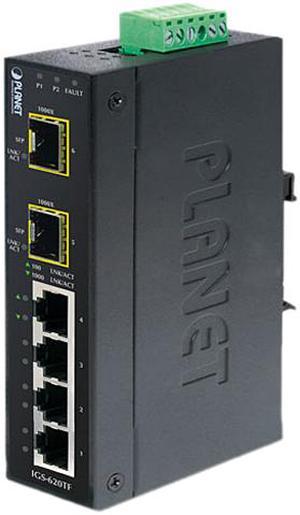 PLANET IGS-620TF Industrial 4-Port 10/100/1000T + 2-Port 100/1000X SFP Ethernet Switch