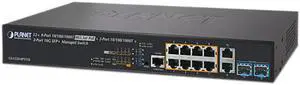 PLANET GS-5220-8UP2T2X Managed L3 8-Port 10/100/1000T 802.3bt PoE + 2-Port 10/100/1000T + 2-Port 10G SFP+ Managed Switch
