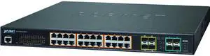 PLANET GS-5220-24P4X L2+ 24-Port 10/100/1000T 802.3at PoE+ 4-Port 10G SFP+ Managed Switch
