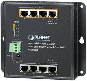 Planet WGS-804HPT Industrial 8-Port 10/100/1000T Wall-mounted Managed Switch with 4-Port PoE+ (-40 - 75 degrees C)