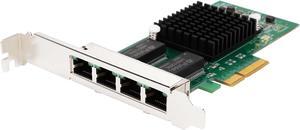 SYBA SY-PEX24045 10/100/1000Mbps PCI-e x4 4 Port Gigabit Ethernet PCI-e x4 Network Interface Card