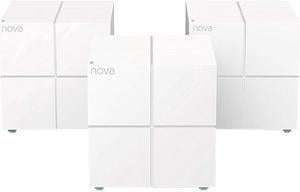 Tenda Nova MW6(3-pack) Whole Home Mesh Router Wi-Fi System Coverage Up to 6,000 sq. ft., Plug and Play, Works with Alexa, Parental Controls, 2 x Gigabit Ports / Unit