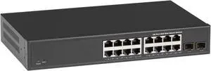 Black Box LGB2118A-R2 Smart LGB2000 Series Web Smart Gigabit Ethernet Switch - (16) RJ45, (2) SFP