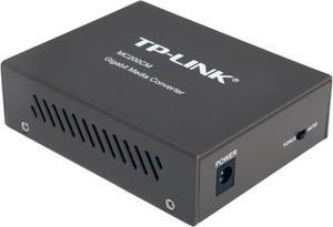 TP-Link Gigabit SFP to RJ45 Fiber Media Converter, Fiber to Ethernet Converter 10/100/1000Mbps RJ45 Port to 1000Base-SX Multi-Mode Fiber (MC200CM) Black