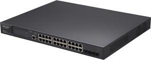 TP-Link T2600G-28MPS JetStream 24-Port Gigabit L2 Managed PoE+ Switch with 4 SFP Slots TP-Link T2600G-28MPS JetStream 24-Port Gigabit L2 Managed PoE+ Switch with 4 SFP Slots