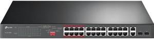 TP-Link 24 Port Fast Ethernet PoE Switch | 24 PoE+ Ports @250W, w/ 2 Uplink Gigabit Ports and 2 Combo SFP Slots | Plug & Play | Extend Mode | Priority Mode (TL-SL1226P)