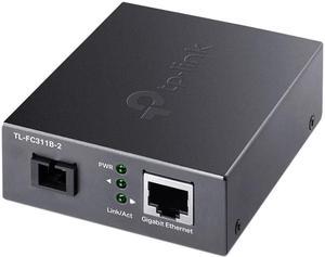 TP-Link Gigabit WDM SFP to RJ45 Fiber Media Converter, Fiber to Ethernet Converter, 10/100/1000Mbps RJ45 Port to 1000Base-LX Single-Mode Fiber - TL-FC311B-2