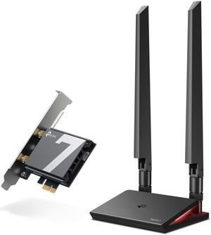 TP-Link WiFi 7 BE9300 PCIe WiFi Card for Desktop PC(Archer TBE550E), Tri-Band Wireless Adapter with MLO, LED, Bluetooth 5.4, WPA3, Ultra-Low Latency, Easy Installation, Multicolor status LED