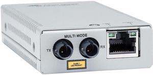 Allied Telesis MMC2000/ST Transceiver/Media Converter - TAA Compliant - 2 Port(s) - 1 x Network (RJ-45) - 1 x ST - Twisted Pair, Optical Fiber - Multi-mode Fiber - Gigabit Ethernet - 10/100/1000Base-T