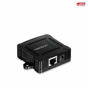 TRENDnet Gigabit PoE Splitter, 1 x Gigabit PoE Input Port, 1 x Gigabit Output Port, Up to 100m (328 ft), Supports 5V, 9V, 12V Devices, 802.3af PoE Compatible, PoE Powered, Black, TPE-104GS