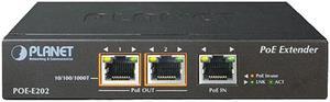 PLANET POE-E202 1-port 802.3at PoE+ to 2-port 802.3af/at Gigabit PoE Extender