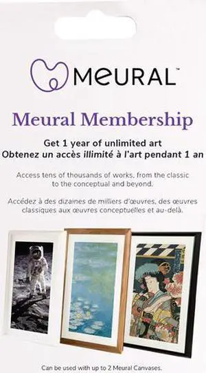 Meural Canvas Annual Membership Card for Digital Picture Frame Art Meural Canvas Annual Membership Card for Digital Picture Frame Art