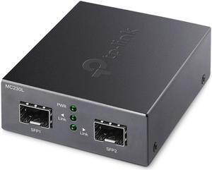 TP-Link MC230L | Gigabit SFP to SFP Fiber Media Converter | Convert Between 2 Gigabit SFP Modules| Plug & Play | Durable Metal Casing | Versatile Compatibility | Hot-Swappable