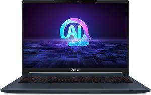MSI Stealth 16 AI Studio A1VFG-028US 16'' 240 Hz Intel Core Ultra 9 185H GeForce RTX 4060 Laptop GPU 32GB Memory 1 TB PCIe SSD Windows 11 Pro 64-bit Gaming Laptop