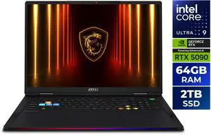 MSI Raider - 18" GeForce RTX 5090 Laptop GPU - Intel Core Ultra 9 285HX - 64GB DDR5 6400MHz Memory - 2 TB SSD - Windows 11 Pro Gaming Laptop - 120 Hz Mini LED (Raider 18 HX AI A2XWJG-069US )