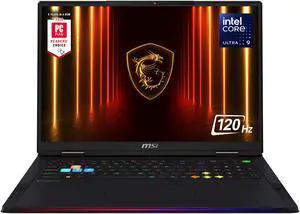 MSI - 18" GeForce RTX 5080 Laptop GPU - Intel Core Ultra 9 285HX - 64GB DDR5 6400MHz Memory - 4 TB SSD - Wi-Fi 7 Windows 11 Home Gaming Laptop - 120 Hz Mini LED (Raider 18 HX AI A2XWIG-014US )
