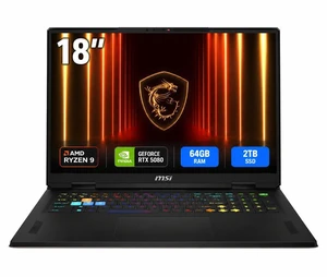 MSI Vector - 18" GeForce RTX 5080 Laptop GPU - AMD Ryzen 9 9955HX - 64GB Memory - 2 TB SSD - Wi-Fi 7 Windows 11 Pro Gaming Laptop - 240 Hz IPS (Vector A18 HX A9WIG-076US ) MSI Vector - 18" GeForce RTX 5080 Laptop GPU - AMD Ryzen 9 9955HX - 64GB Memory - 2 TB SSD - Wi-Fi 7 Windows 11 Pro Gaming Laptop - 240 Hz IPS (Vector A18 HX A9WIG-076US )
