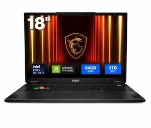 MSI Stealth - 18" 120 Hz - Intel Core Ultra 9 275HX - GeForce RTX 5080 Laptop GPU - 64GB Memory DDR5 5600 - 2TB SSD - Windows 11 Pro(Stealth 18 HX AI A2XWIG-036US) MSI Stealth - 18" 120 Hz - Intel Core Ultra 9 275HX - GeForce RTX 5080 Laptop GPU - 64GB Memory DDR5 5600 - 2TB SSD - Windows 11 Pro(Stealth 18 HX AI A2XWIG-036US)