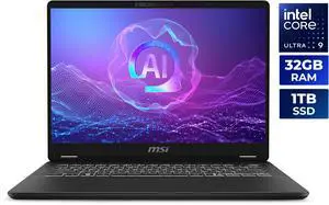 MSI Prestige 14 AI+ Laptop Intel Core Ultra 9 288V 32GB RAM 1TB NVMe SSD Windows 11 Home (C2VMG-034US)