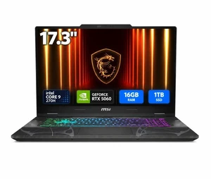 MSI Cyborg 17 - 17.3" FHD 144 Hz - Intel Core 9 270H(2.70-5.80 GHz) - GeForce RTX 5060 Laptop GPU - 16GB Memory DDR5 5600 - 1TB NVMe SSD Gen4x4 SSD - Windows 11 Home (Cyborg 17 B2RWFKG-067US ) MSI Cyborg 17 - 17.3" FHD 144 Hz - Intel Core 9 270H(2.70-5.80 GHz) - GeForce RTX 5060 Laptop GPU - 16GB Memory DDR5 5600 - 1TB NVMe SSD Gen4x4 SSD - Windows 11 Home (Cyborg 17 B2RWFKG-067US )