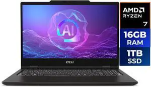 MSI Venture Pro A15 AI+ 15.6" TouchScreen Laptop AMD Ryzen AI 7 350 - Nvidia GeForce RTX 5050 - 16GB RAM 1TB SSD (A3HWETG-083US)