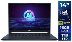 MSI Stealth AI Studio Gaming Laptop Intel Core Ultra 7 155H NVIDIA GeForce RTX 4060 16GB Memory 1TB NVMe SSD 14.0" Windows 11 Home (A1VFG-068US) MSI Stealth AI Studio Gaming Laptop Intel Core Ultra 7 155H NVIDIA GeForce RTX 4060 16GB Memory 1TB NVMe SSD 14.0" Windows 11 Home (A1VFG-068US)